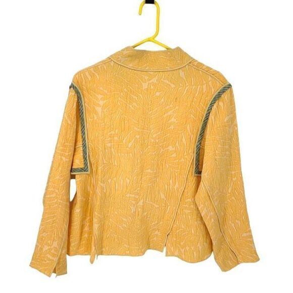 Vintage Womens Button Front Jacquard Reversible Jacket Yellow Large - Picture 3 of 8